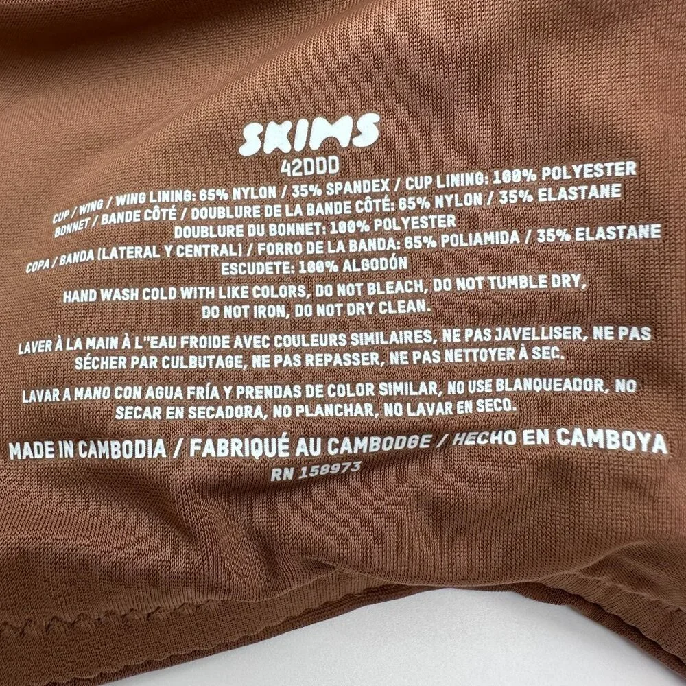 SKIMS Smoothing Intimates Full Coverage‎ Lightly Lined Bra, Size 42DDD, Jasper - Picture 7 of 11